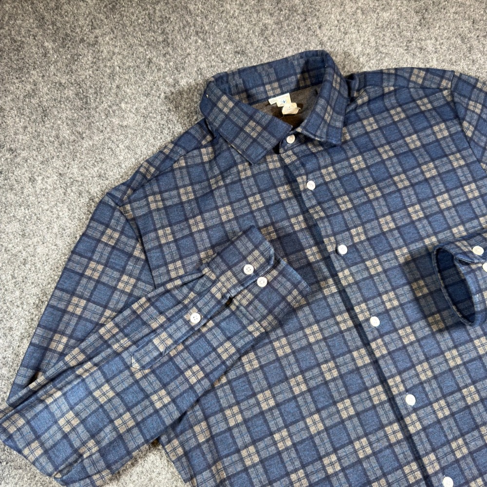 State and Liberty Button Down Shirt Mens XXL Blue Plaid